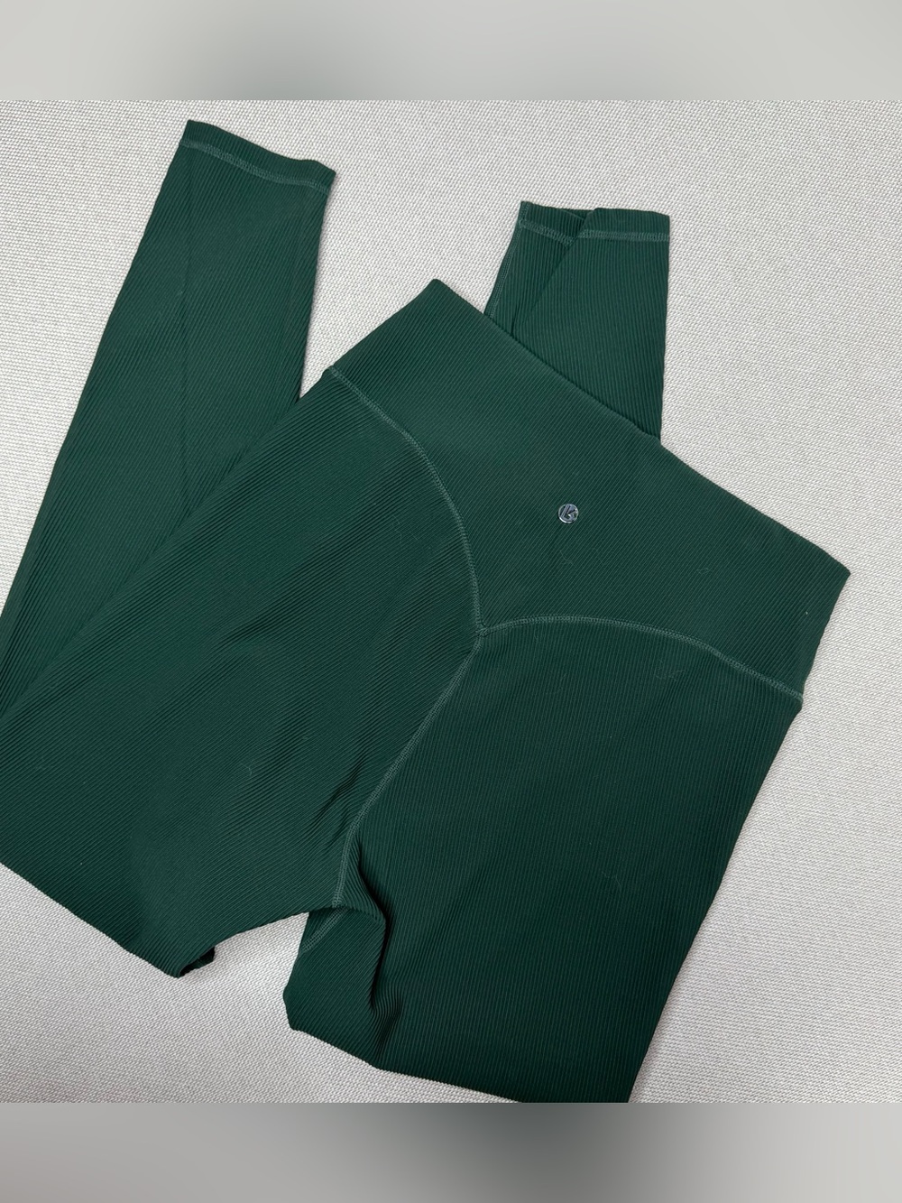 BuffBunny Collection Deep Green High-Waist Ribbed Leggings Size XL